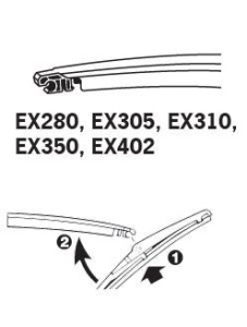 Lamela stergator Flat spate (1buc) ExactFit 280mm potrivit HYUNDAI ACCENT IV, KONA; JEEP GRAND CHEROKEE IV; KIA RIO III, RIO IV, SORENTO II, SOUL I, SOUL II, STONIC; TOYOTA AVENSIS VERSO, COROLLA VERSO 05.01- - Img 3