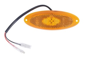 Lumina clarificare lumini stanga/dreapta, portocaliu, LED, inaltime 44mm; latime 124mm lungime cablu 200mm, 12V (rama portocalie) - Img 1
