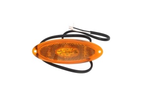 Lumina clarificare lumini stanga/dreapta, portocaliu, LED, inaltime 44mm; latime 124mm lungime cablu 200mm, 24V (rama portocalie) - Img 1