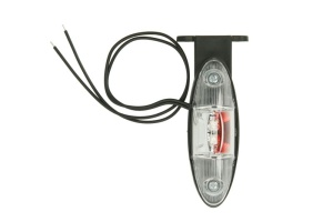 Lumina clarificare stanga, portocaliu/rosu/alb, LED, inaltime 120mm; latime 42mm; adancime 38mm, în relief, lungime cablu 350mm, cu cuier, 12/24V (unghi în relief) - Img 1