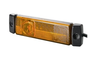 Lumina delimitare stanga/dreapta, galben, LED, inaltime 16mm; latime 130mm; adancime 32mm, surub/fixare verticala, lungime cablu 180mm, 24V (conector: SUPERSEAL 2PIN, IP6K9K) - Img 3