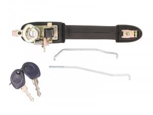 Maner usa fata dreapta potrivit FIAT BRAVA, BRAVO I 1995-2001 - exterior, cu chei, cu incuietoare, negru - Img 2