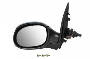 Oglinda laterala Stanga (mecanic, asferica, incalzita, crom, capac) potrivit PEUGEOT 206
