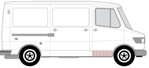 Panou reparatie usa Fata Dreapta (conducta) potrivit MERCEDES T1 (601), T1 (601, 611), T1 (602), T1 (B601), T1 (B602), T1/TN 01.77-02.96 - Img 2