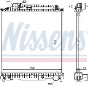 Radiator motor (cu un racitor de ulei; fara cadru) potrivit MERCEDES MK, SK 376.923-OM446.942 07.87-12.98 - Img 3