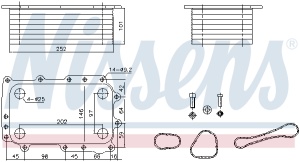 Radiator ulei (146x101x252mm, cu garnituras) potrivit DAF CF, XF 106 MX-13303-MX-13355 10.12- - Img 3