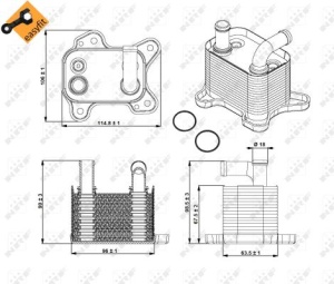 Radiator ulei motor (cu garnitura) potrivit OPEL ASTRA H, ASTRA H GTC, ASTRA H/KOMBI, ASTRA J, COMBO TOUR, COMBO/MINIVAN, CORSA C, CORSA C/HATCHBACK, CORSA D, MERIVA A, MERIVA B 1.7D 06.03- - Img 3