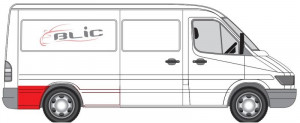 Segment aripa Spate Dreapta potrivit MERCEDES SPRINTER 2-T (B901, B902), SPRINTER 3-T (B903), SPRINTER 4-T (B904) pana in 2006 - ( inaltime 50cm, model mediu) - Img 2
