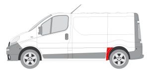 Segment aripa Spate Stanga (inainte de roata, model scurt) potrivit NISSAN PRIMASTAR; OPEL VIVARO A; RENAULT TRAFIC II - Img 2
