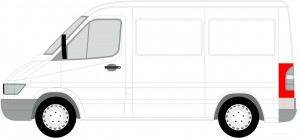 Segment aripa spate Stanga potrivit MERCEDES SPRINTER 2-T (B901, B902), SPRINTER 3-T (B903), SPRINTER 4-T (B904), SPRINTER 5-T (B905) 1995-2006 - (partea inferioara, stalp, 1/2 inaltime) - Img 2