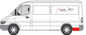 Segment aripa Spate Stanga potrivit MERCEDES SPRINTER 2-T (B901, B902), SPRINTER 3-T (B903), SPRINTER 4-T (B904) pana in 2006 - ( inaltime 15cm, model mediu) - Img 2