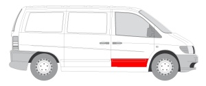 Segment reparatie usa Fata Dreapta potrivit MERCEDES V (638/2), VITO (W638) 1996-2003 - (strat, partea inferioara, inaltime 470mm) - Img 2