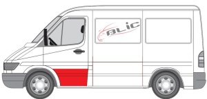 Segment reparatie usa Fata Stanga potrivit MERCEDES SPRINTER 2-T (B901, B902), SPRINTER 3-T (B903), SPRINTER 4-T (B904) 1995-2006 - (strat, partea inferioara, inaltime 450mm) - Img 2
