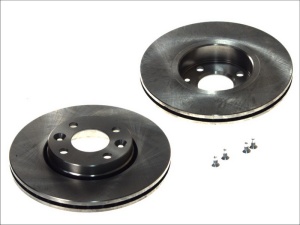 Set discuri frana (2 buc.) Fata Dreapta/Stanga potrivit DACIA LOGAN, LOGAN EXPRESS, LOGAN MCV; NISSAN MICRA C+C III, MICRA III, MICRA V, NOTE, TIIDA; RENAULT CLIO II 0.9-2.0 11.02- - Img 1