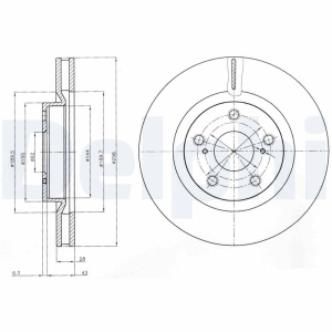 Set discuri frana (2 buc.) Fata Dreapta/Stanga potrivit LEXUS ES; TOYOTA AURIS, AVALON, BB I, CAMRY, IST, MARK X ZIO I, MIRAI, PRIUS PLUS, PROBOX / SUCCEED, RAV 4 III 1.0-Electric 04.99- - Img 2