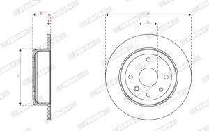 Set discuri frana (2 buc.) Spate Dreapta/Stanga potrivit CHEVROLET EPICA, EVANDA; DAEWOO EVANDA 2.0/2.0D/2.5 08.02- - Img 4