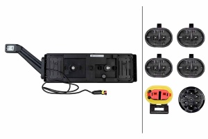 Stop spate dreapta (LED, 24V, cu intermitent, cu far de ceață, lumina de marșarier, cu stop, lumină de parcare, reflector triunghiular, cu lampă cu braț prelungitor, indicator dinamic, fixare orizontala, conector: 4x - Img 2