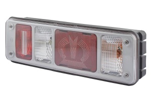 Stop spate dreapta (LED/P21W, 24V, cu intermitent, cu lumina de ceata, lumina de marșarier, cu lumina stop, lumini parcare, reflector triunghiular) potrivit KRONE - Img 3