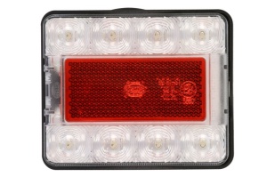 Stop spate stanga/dreapta (LED, 12/24V, cu intermitent, cu lumina stop, lumini parcare, fara reflector, lungimea cablu : 0,5m) - Img 1