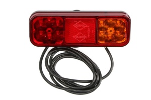 Stop spate stanga/dreapta (LED, 12/24V, cu intermitent, cu stop, lumina de parcare, reflector, lungime cablu: 2m, numar conexiuni: 4, 200x70x30mm) - Img 1