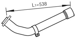 Teava esapament (lungime:538/700mm) potrivit MAN TGL I D0834LFL40-D0834LFLAB 04.05-03.22 - Img 2