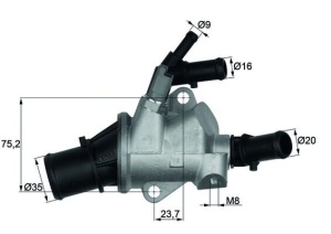Termostat lichid racire (88°C, in carcasa) potrivit ALFA ROMEO 147, 159, BRERA, SPIDER; FIAT BRAVO II, CROMA 1.4/1.9D/2.4D 09.04-12.14 - Img 3