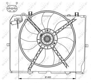 Ventilator radiator (cu carcasa) potrivit MERCEDES E T-MODEL (S210), E (VF210), E (W210) 2.1D-3.0D 12.96-03.03 - Img 3