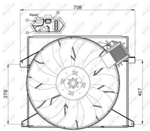 Ventilator radiator (cu carcasa) potrivit MERCEDES M (W163) 2.7D/4.0D/5.4 12.99-06.05 - Img 3