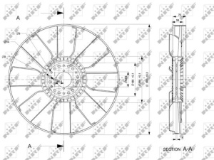 Ventilator radiator (diameter 595mm, numar lame 8) potrivit MERCEDES ATEGO 2, AXOR 2, UNIMOG OM900.920-OM924.923 03.00- - Img 2