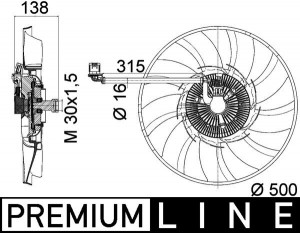 Ventilator radiator potrivit LAND ROVER DISCOVERY IV, RANGE ROVER SPORT I 3.0D 09.09-12.18 - Img 2