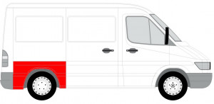 Aripa spate Dreapta potrivit MERCEDES SPRINTER 2-T (B901, B902), SPRINTER 3-T (B903), SPRINTER 4-T (B904), SPRINTER 5-T (B905); VW LT 28-35 II 1995-2006 - (model scurt, inaltime 80mm) - Img 2