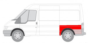 Aripa Stanga Spate potrivit FORD TRANSIT V, TRANSIT V FL 2000-2013 - (partea inferioara; lungime 127mm; inaltime 75mm) - Img 2