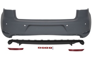 Bara protectie spate potrivita VW GOLF VI Hatchback 2008-2013 - negru, 4 gauri pentru senzori de parcare