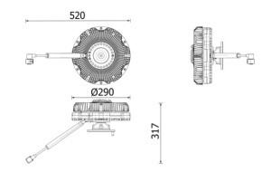 Cupla ventilator radiator potrivit DAF 65 CF, 75 CF, 85 CF, 95 XF, CF, CF 65, CF 75, CF 85, XF II 1DB2022-1NA06-XF355M 01.97- - Img 3