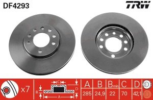 Disc frana Fata Dreapta/Stanga potrivit CADILLAC BLS; CHEVROLET VECTRA; FIAT CROMA, CROMA/KOMBI; OPEL SIGNUM, VECTRA C, VECTRA C GTS; SAAB 9-3, 9-3X 1.6-3.2 04.02- - Img 3