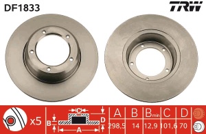 Disc frana Fata Dreapta/Stanga potrivit LAND ROVER 110/127, 90 I, DEFENDER, DISCOVERY I, RANGE ROVER I 2.0-4.0 07.70-02.16 - Img 3