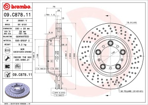Disc frana Spate Dreapta/Stanga potrivit PORSCHE 911, 911 TARGA 3.0-3.8 08.97-05.20 - Img 3