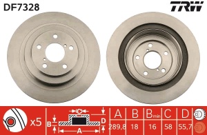 Disc frana Spate Dreapta/Stanga potrivit SUBARU FORESTER, IMPREZA, LEGACY IV, LEGACY V, OUTBACK 2.0-3.0 12.00-12.14 - Img 3