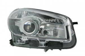 Far Dreapta (D1S/H7, electric, cu motor, culoare insertie: cromat, culoare semnalizator: transparent) potrivit NISSAN QASHQAI I