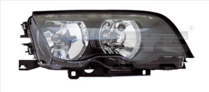 Far dreapta potrivit BMW Seria 3 1998-2006 - (H7, reglaj electric, cu motoras, fundal negru)