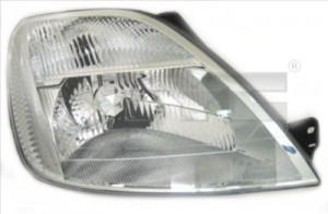 Far dreapta potrivit FORD FIESTA V 2001-2005 - (H4, electric, cu motoras, fundal cromat)