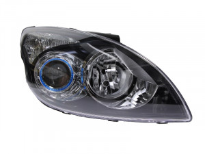 Far dreapta potrivit HYUNDAI i30 2007-2012 - (H1/H7, reglaj electric, fundal negru)