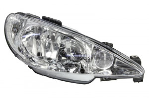 Far dreapta potrivit PEUGEOT 206 1998-2009 - (H7, reglaj electric, do 04.06)