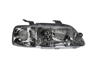 Far fata Dreapta (H4, electric, manual, fara motoras, culoare insert: cromat/negru, culoare semnalizator: transparent) potrivit CHEVROLET AVEO / KALOS; DAEWOO KALOS - Img 1
