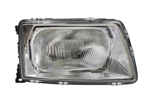 Far fata Dreapta (H4, manual, fara motoras, culoare insert: cromat) potrivit AUDI 100 C3, 200 C3 1982-1990