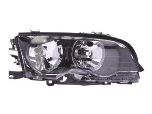 Far fata Dreapta (H7, electric, cu motor, culoare insert: negru, culoare semnalizator: negru) potrivit BMW 3 (E46) 01.99-12.01 - Img 1