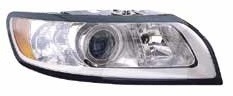 Far fata Dreapta (H7/H9, electric, cu motor, culoare insert: argintiu) potrivit VOLVO S40 II, V50