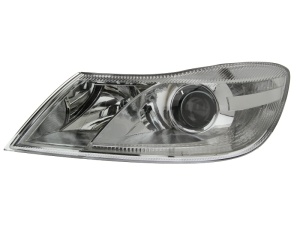 Far fata Stanga (H1/H7, electric, cu motor, culoare insert: cromat) potrivit SKODA OCTAVIA II -06.13 - Img 1