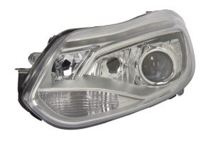 Far fata Stanga (xenon, D3S/H1/H7/LED/PY21W, electric, cu motor, culoare insert: cromat, culoare semnalizator: transparent) potrivit FORD FOCUS III; FORD USA FOCUS
