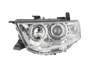 Far Stanga (H11/HB3, electric, manual, fara motoras, culoare insertie: cromat, culoare semnalizator: galben) potrivit MITSUBISHI L200 / TRITON - Img 1